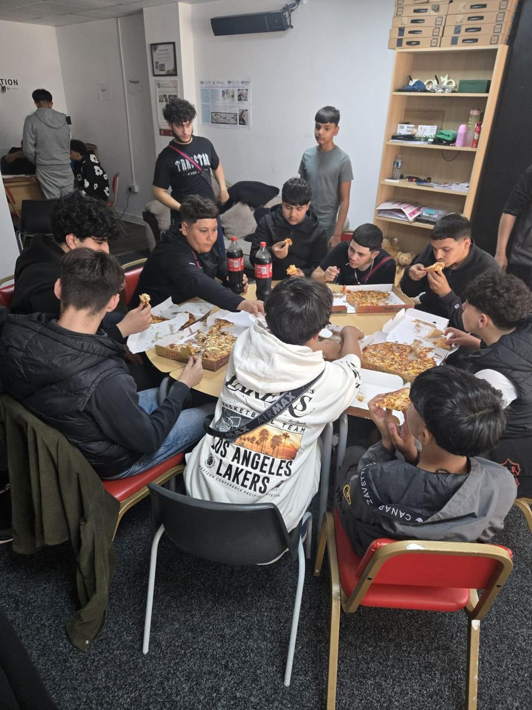Sharing food at the Youth Club