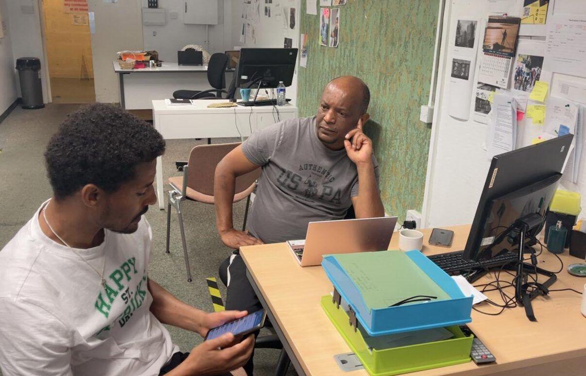A staff member supporting a young person